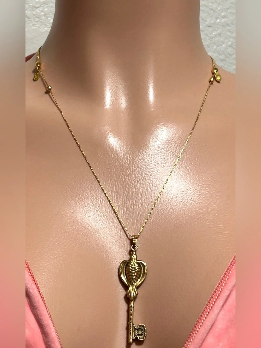Alex and Ani Gold Cobra Key Pendant Necklace